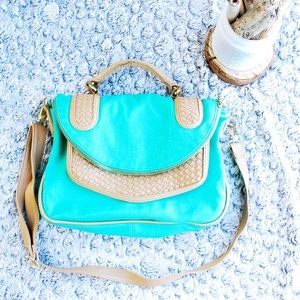 Steve Madden Mint/Tan Crossbody Bag/Purse (G9)